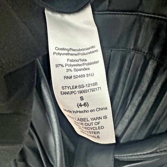 Nwt Scoop Womens Black Soft Faux Leather LS Pleated Midi Dress Size Small (4-6) - Picture 6 of 6